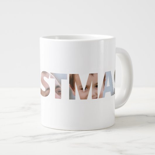 Grande Tasse Téléchargez votre photo en Noël par SMS (Devant droit)