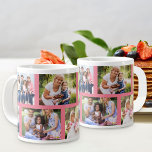 Grande Tasse Tendance 8 photo Masonry Grille photo rose<br><div class="desc">Mug photo géant rose - customisé de 8 de vos photos. Ce collage photo de style maçonnerie branché comprend des formats de paysage et de portrait pour vous donner beaucoup de choix pour le placement. Le modèle photo est mis en place pour que vous puissiez ajouter 8 de vos photos...</div>