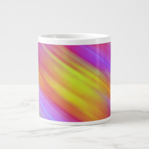 Grande Tasse Tendance Néon Rouge Rose Jaune Abstrait