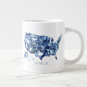 Grande Tasse Terre que j'aime - Carte des États-Unis