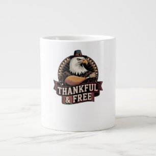 Grande Tasse Tête d'Aigle Gras Merci & Libre Graphique Vintage