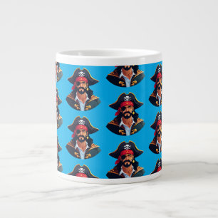 Grande Tasse Tête de pirate avec chapeau de marin et cache-œil