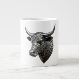 Grande Tasse Tête de taureau en argent Viking celtique