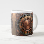 Grande Tasse Tête de temps en cuivre Steampunk (Devant droit)