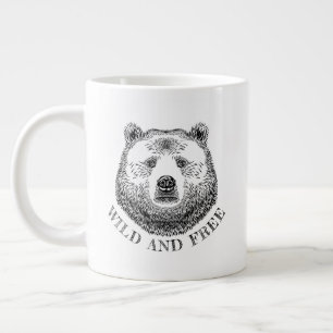 Grande Tasse Tête D'Ours, Sauvage Et Libre, Illustration Dessin
