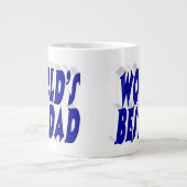 Grande Tasse Texte 3d bleu meilleur papa (Devant)
