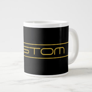 Grande Tasse Texte doré et bandes de lignes élégantes et modern