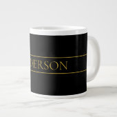 Grande Tasse Texte et lignes Gold personnalisables (Devant droit)