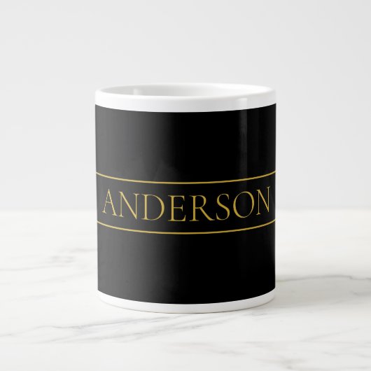 Grande Tasse Texte et lignes Gold personnalisables (Devant)