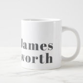 Grande Tasse Texte moderne élégant et rétro | Gris (Droite)