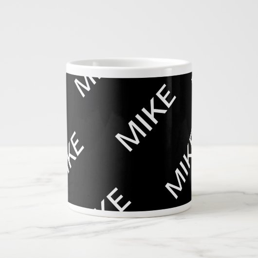 Grande Tasse Texte personnalisable | Bold Modern Black & White (Devant)