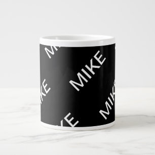 Grande Tasse Texte personnalisable Moderne gras Noir & Blanc