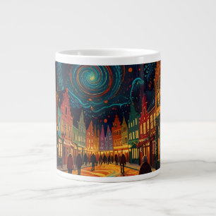 Grande Tasse Thème de Noël Belle vieille ville en Belgique