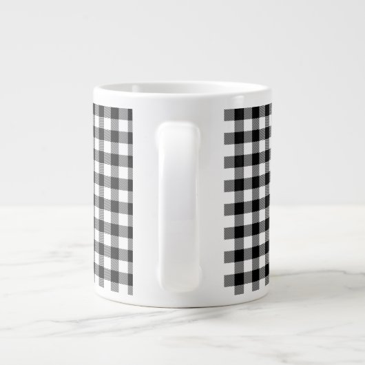 Grande Tasse Therma Plaid Buffalo En vichy Noir Et Blanc (Dos)