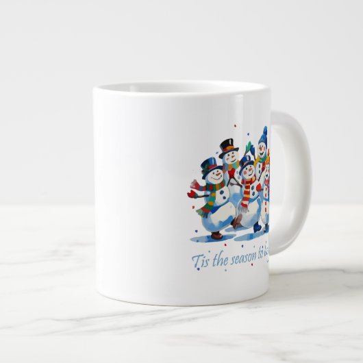Grande Tasse Tis the Season to be Jolly Dancing Jolly Snowmen (Devant droit)