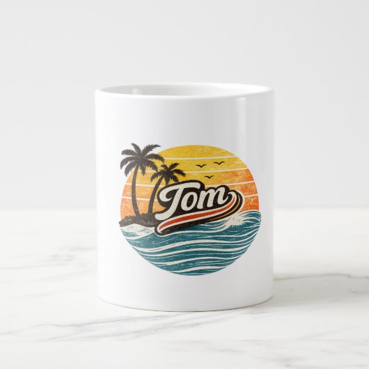 Grande Tasse Tom Retro Sunset Name Design (Devant)