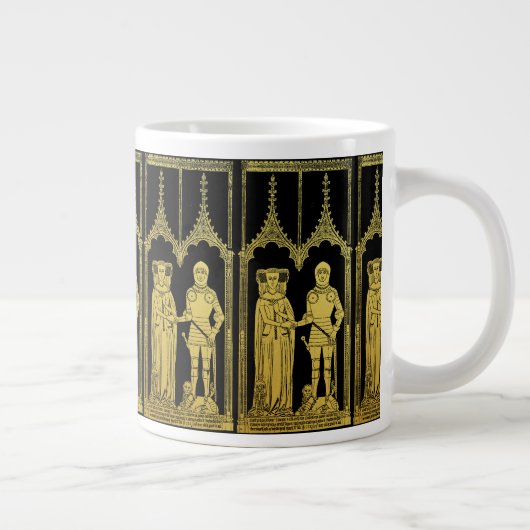 Grande Tasse Tombeau médiéval en laiton Rubbing Chevalier, Dame (Droite)