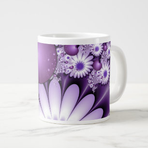 Grande Tasse Tomber dans l'amour Fleurs Abstraites et Coeurs Fr