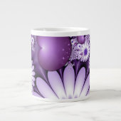 Grande Tasse Tomber dans l'amour Fleurs Abstraites et Coeurs Fr (Devant)