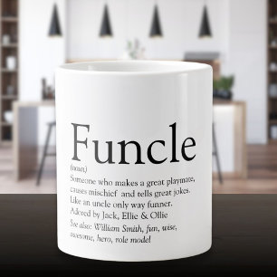 Grande Tasse Tonton Cool Fun Oncle Moderne Noir et Blanc