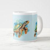 Grande Tasse Tortue à peinture mignonne (Devant droit)