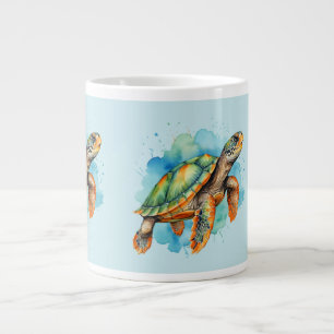 Grande Tasse Tortue à peinture mignonne