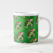 Grande Tasse Tortue à Santa Chapeau sur Vert (Droite)