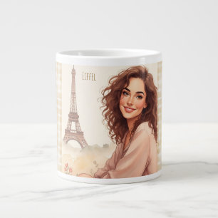 Grande Tasse Tour Eiffel et belles femmes, Paris, Français