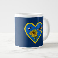Tournesol Bee Butterfly Bleu Coeur jaune sur la Ma