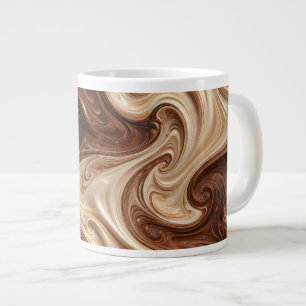 Grande Tasse Tournure Texturée Riche Cappuccino Chocolat