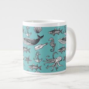 Grande Tasse Tout Le Motif De Mer