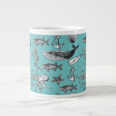 Grande Tasse Tout Le Motif De Mer (Devant)