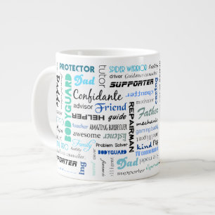 Grande Tasse Toutes les choses un papa est à moi typographie