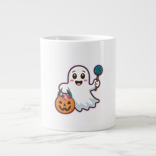 Grande Tasse Tracer ou traiter le fantôme mignon (Devant)