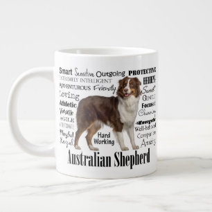 Grande Tasse Traces bergers australiens rouges