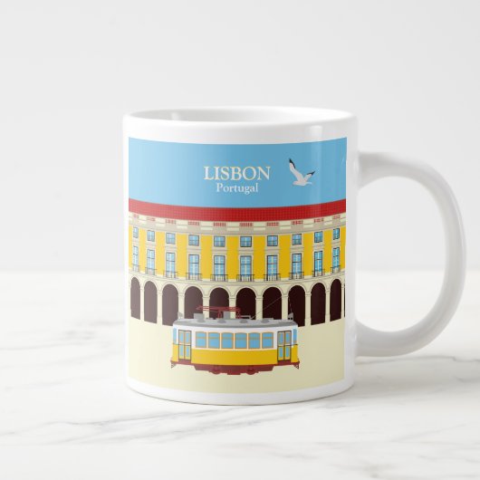 Grande Tasse Tramway jaune de Lisbonne style vintage (Droite)