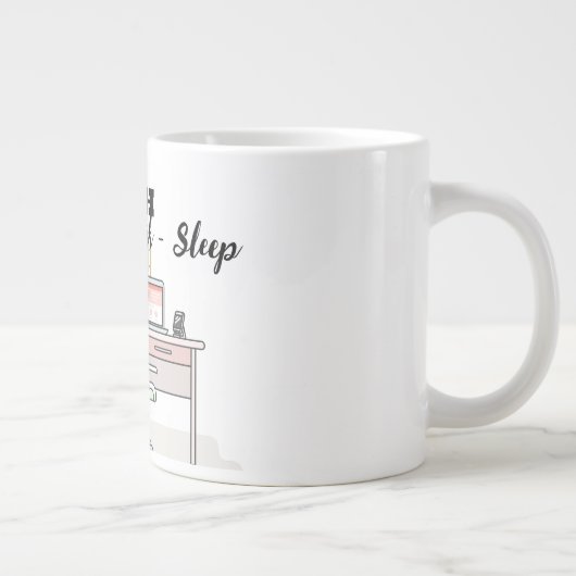 Grande Tasse Travail mignon à domicile Travailleur à distance C (Droite)