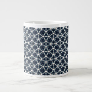 Grande Tasse Treillis Fleur de Neige Indigo