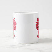 Grande Tasse Trendy Coquette Red Ribbon Bow with White Hearts (Devant)