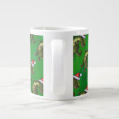 Grande Tasse TRex à Santa Hat sur Green (Dos)