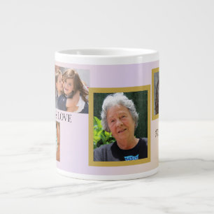 Grande Tasse Tribut familial à 5 photos avec animal de compagni