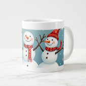Grande Tasse Trois joyeuses neiges de Noël (Devant droit)