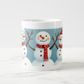 Grande Tasse Trois joyeuses neiges de Noël (Devant)
