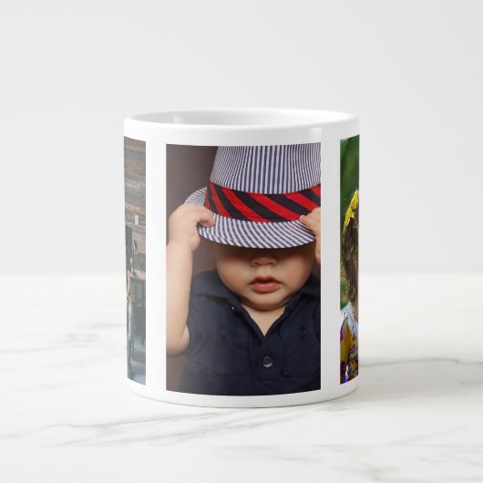 Grande Tasse Trois photos personnalisées (Devant)