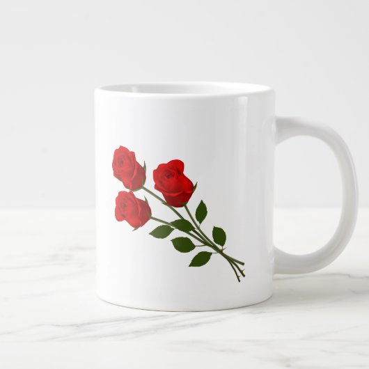 Grande Tasse Trois Roses Rouges (Droite)