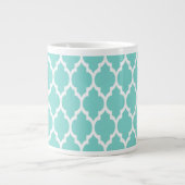 Grande Tasse Turquoise Aqua Wht Moroccan Quatrefoil Pattern #4 (Devant)
