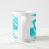 Grande Tasse Turquoise et Marbre blanc Abstrait (Dos)