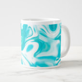 Grande Tasse Turquoise et Marbre blanc Abstrait (Devant droit)