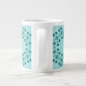 Grande Tasse Turquoise Floral Abstrait Monogramme (Dos)