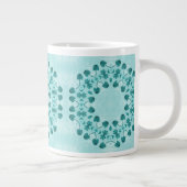 Grande Tasse Turquoise Floral Abstrait Monogramme (Droite)